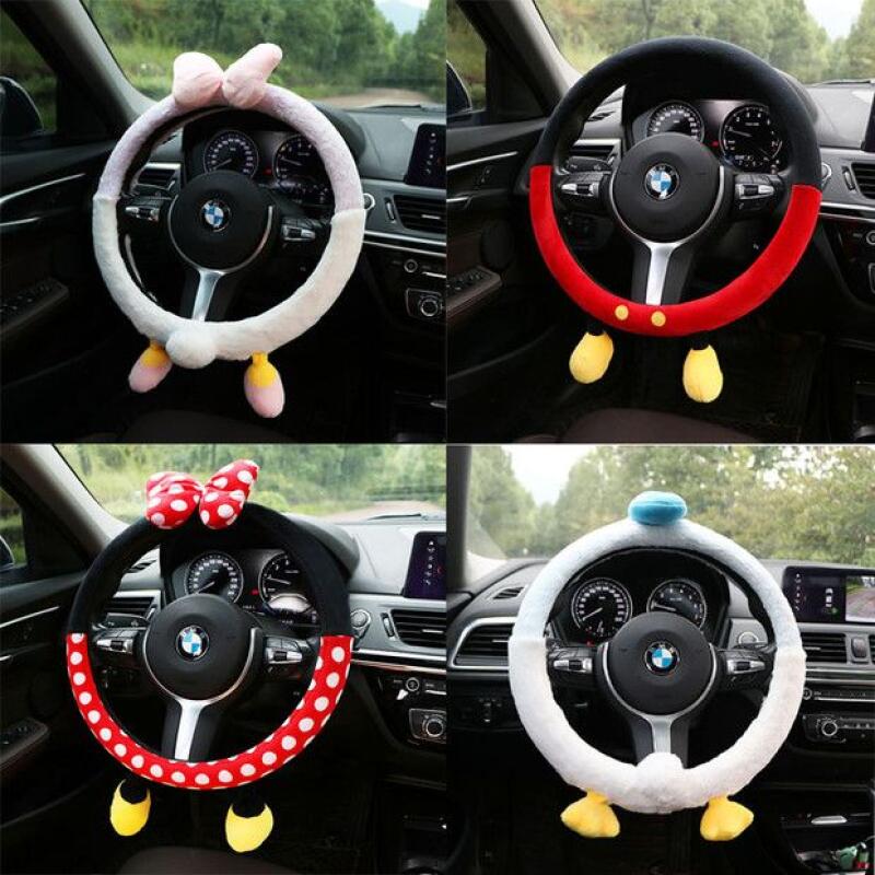 Car Accessories For Winter - Sevimli Disney Peluş Direksiyon Kapağı Mickey